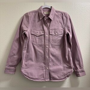 Madewell Button-Up Jean Jacket Oversized Pockets Cotton Lavender Women's XS
